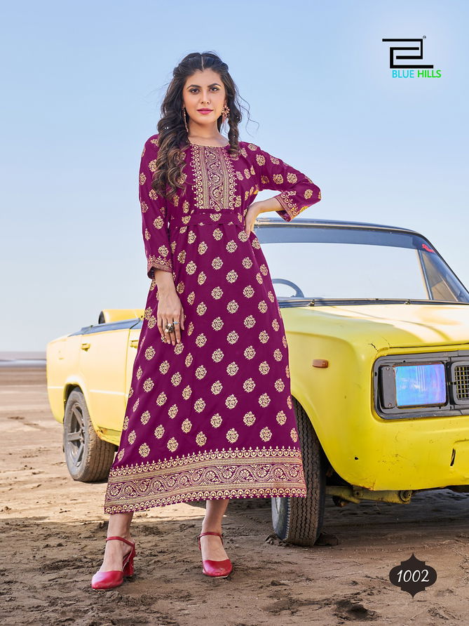 Blue Hills Shehzadi Fancy Ethnic Wear Wholesale Printed Kurtis Catalog